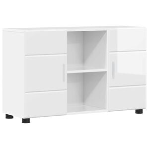 vidaXL Buffet FLORIN 88,5 x 30,5 x 55,5 cm Branco Brilhante