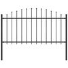 vidaXL Cerca de jardim com topo em forma de lan&ccedil;a em a&ccedil;o 181x150 cm, preta
