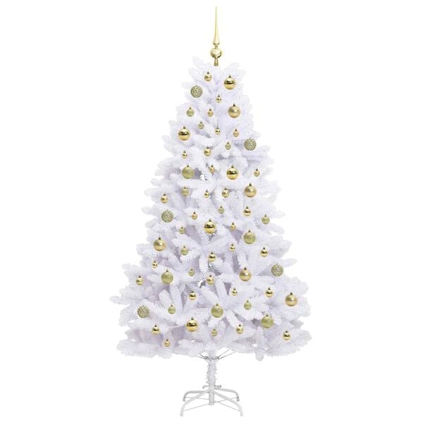 vidaXL &Aacute;rvore de Natal Articulada Artificial Branco 180 cm PVC e A&ccedil;o