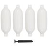 vidaXL Para-choques para barco 4 pcs 58,5x16,5 cm PVC branco