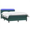 vidaXL Cama com molas/colch&atilde;o 140x220 cm veludo verde-escuro
