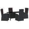 vidaXL Conjunto de Jantar para Jardim 5 unid. Preto vime PE