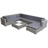 vidaXL 8 pcs conjunto lounge de jardim c/ almofad&otilde;es vime PE cinzento