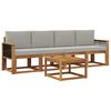 vidaXL Conjunto de Sof&aacute;s para Exterior 4 pcs Natural e Cinzento-Claro