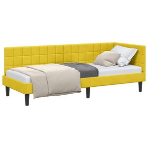 vidaXL Estrutura de Cama de Canto Amarelo 80 cm x 200 cm Veludo