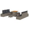 vidaXL Conjunto de Sof&aacute; de Jardim 9 pcs Cinzeto Rattan Sint&eacute;tico