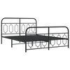 vidaXL Estrutura de cama com cabeceira e pés 140x190 cm metal preto