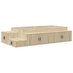 vidaXL Estrado de cama com arruma&ccedil;&atilde;o Carvalho Sonoma 100 cm