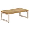 vidaXL Mesa de centro 100x50x35 cm madeira de mangueira maci&ccedil;a e a&ccedil;o