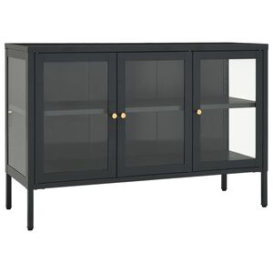 vidaXL Aparador 105x35x70 cm vidro e a&ccedil;o antracite