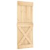 vidaXL Porta Deslizante NARVIK Natural e Preto 80 x 210 cm (213,5 cm)