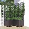 vidaXL Vaso/floreira jardim c/ treli&ccedil;a 80x80x136 cm PP preto