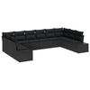 vidaXL Conjunto de Sof&aacute; de Jardim 10 unid. Preto vime PE