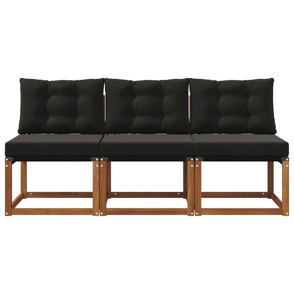 vidaXL 3 Pe&ccedil;a Sof&aacute; do Meio para Exterior