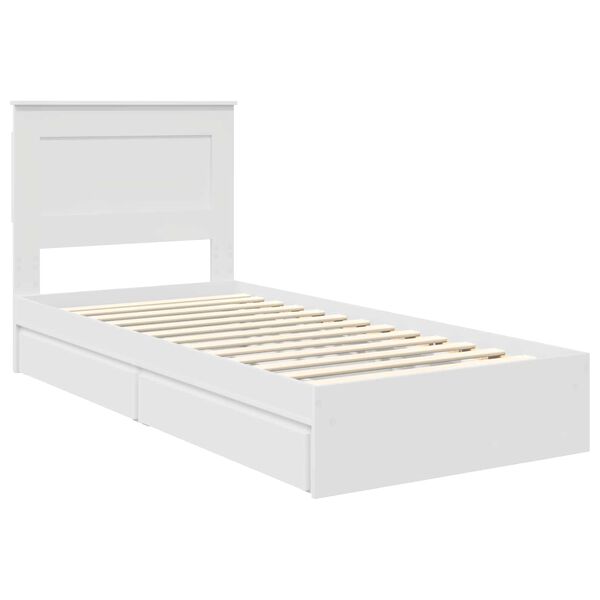 vidaXL Cama com Armazenamento Branco 90 x 190 cm Madeira processada