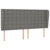 vidaXL Cabeceira cama c/ abas tecido 203x23x118/128 cm cinzento-escuro