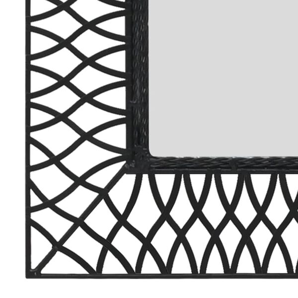 vidaXL Espelho de parede arqueado para jardim 60x110 cm preto