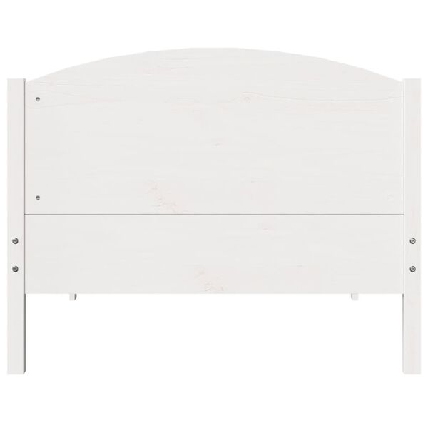 vidaXL Cama sem colch&atilde;o 75x190 cm madeira de pinho maci&ccedil;a branco