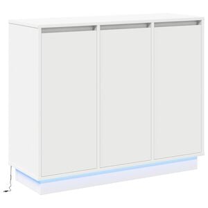 vidaXL Aparador LED Branco 90 x 32 x 75 cm Madeira processada
