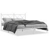 vidaXL Estrutura de cama com cabeceira 150x200 cm metal branco