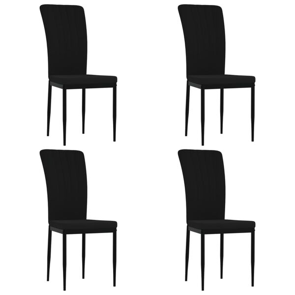 vidaXL Cadeiras de jantar 4 pcs veludo preto
