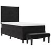 vidaXL Cama Box com colch&atilde;o com cabeceira Preto 90 x 190 cm Veludo