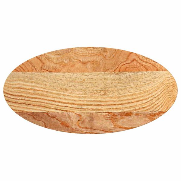 vidaXL Tampo de mesa 80x40x4 cm carvalho maciça oval castanho-claro