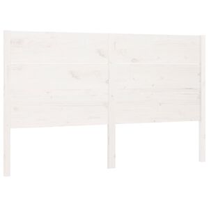 vidaXL Cabeceira de cama 146x4x100 cm pinho maci&ccedil;o branco