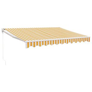 vidaXL Toldo retr&aacute;til 3x2,5 m tecido e alum&iacute;nio amarelo e branco