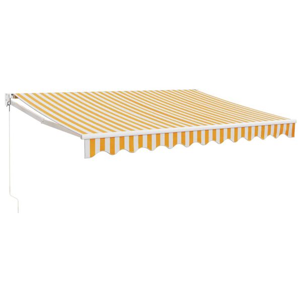 vidaXL Toldo retr&aacute;til 3x2,5 m tecido e alum&iacute;nio amarelo e branco