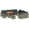 vidaXL Conjunto de Sof&aacute; de Jardim 13 pcs Cinzeto vime PE