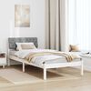 vidaXL Estrutura da cama Branco e cinza claro 90 x 190 cm