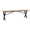 vidaXL Mesa de centro estrutura em X 160x40x45,5cm pinho/a&ccedil;o