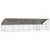 vidaXL Canil de Cachorro 4 pcs Prateado 8 x 2 x 2 m A&ccedil;o galvanizado