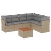 vidaXL 7 pcs conjunto de sof&aacute;s p/ jardim com almofad&otilde;es vime PE bege