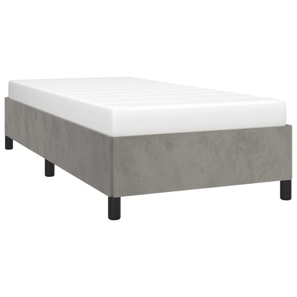 vidaXL Estrutura de cama sem colchão 100x200 cm veludo cinzento-claro