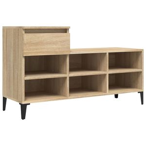 vidaXL Sapateira 102x36x60 cm derivados de madeira carvalho sonoma