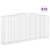 vidaXL Cestos gabi&atilde;o arqueados 10 pcs 400x50x180/200 ferro galvanizado