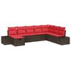 vidaXL Conjunto de Sof&aacute; de Jardim 8 unid. Castanho vime PE