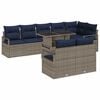 vidaXL Conjunto de Sof&aacute; de Jardim 9 pcs Cinza e Azul Marinho vime PE