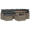vidaXL Conjunto de Sof&aacute; de Jardim 7 unid. Cinzeto Rattan Sint&eacute;tico