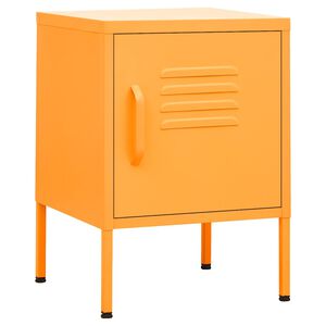 vidaXL Mesa de cabeceira 35x35x51 cm a&ccedil;o amarelo mostarda