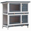 vidaXL Coelheira de exterior 4 portas madeira cinzento