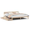 vidaXL Estrutura de cama c/ gavetas 200x200 cm madeira de pinho maci&ccedil;a