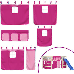 vidaXL Cortinas para cama elevada poli&eacute;ster rosa