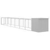 vidaXL Casota c&atilde;es c/ parque 110x813x110 cm a&ccedil;o galvaniz. cinza-claro