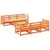 vidaXL 7 pcs conjunto sof&aacute;s de jardim madeira de pinho castanho cera