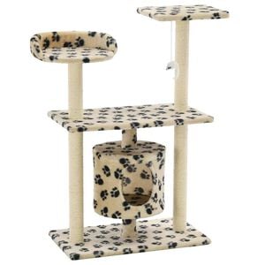 vidaXL &Aacute;rvore para gatos c/postes arranhadores sisal 95 cm bege