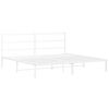 vidaXL Estrutura de cama com cabeceira 183x213 cm metal branco