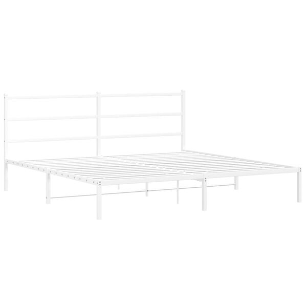 vidaXL Estrutura de cama com cabeceira 183x213 cm metal branco